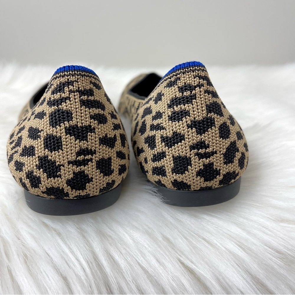 Rothy's Leopard Print Pointed Toe Flats in Tan and Black - Picture 7 of 12